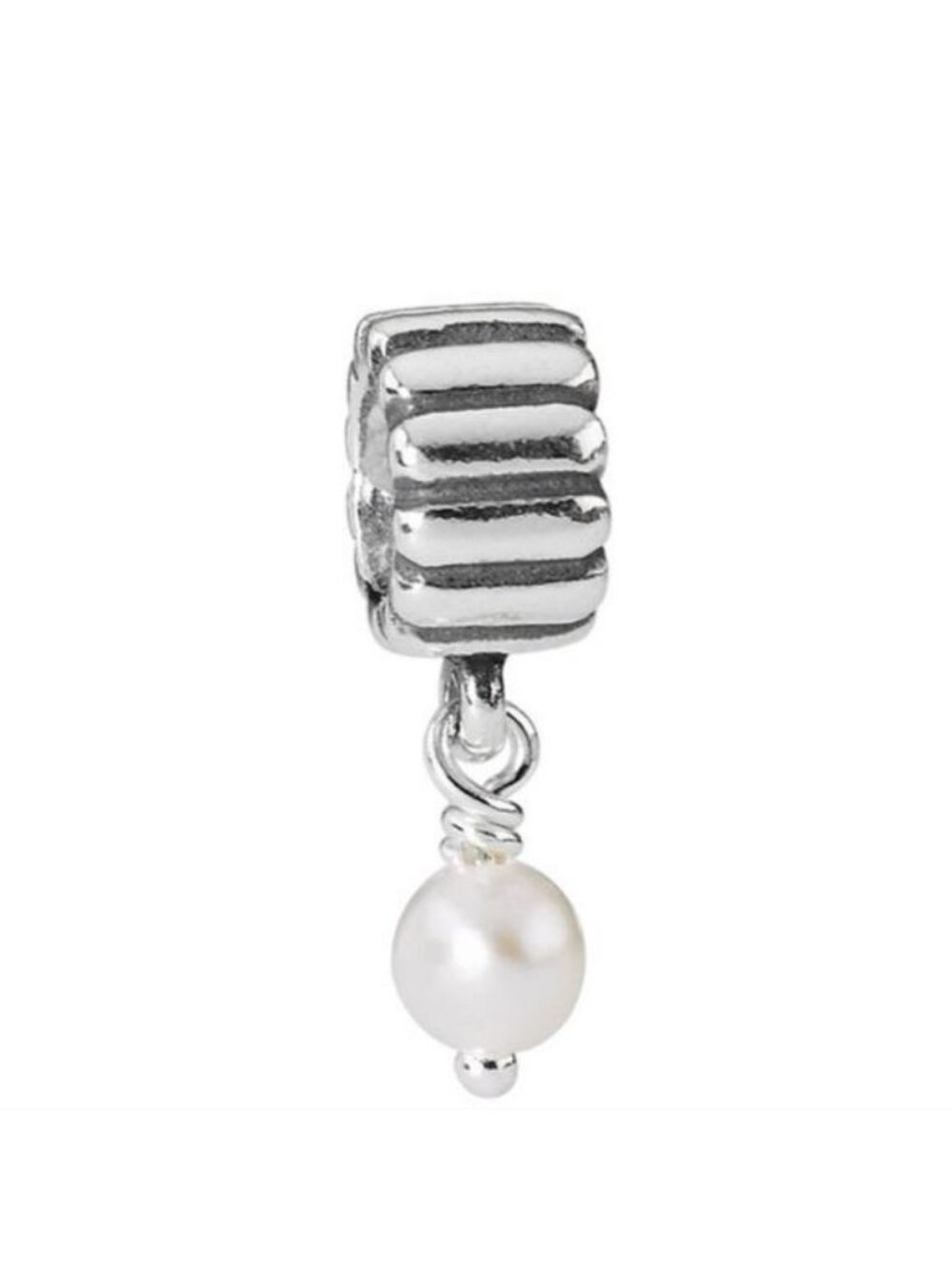 Pandora Retired Sterling Silver Pearl June Birthstone Dangle - 790166P